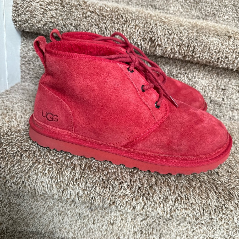 Ugg Men’s Red Suede Lace-Up Boots